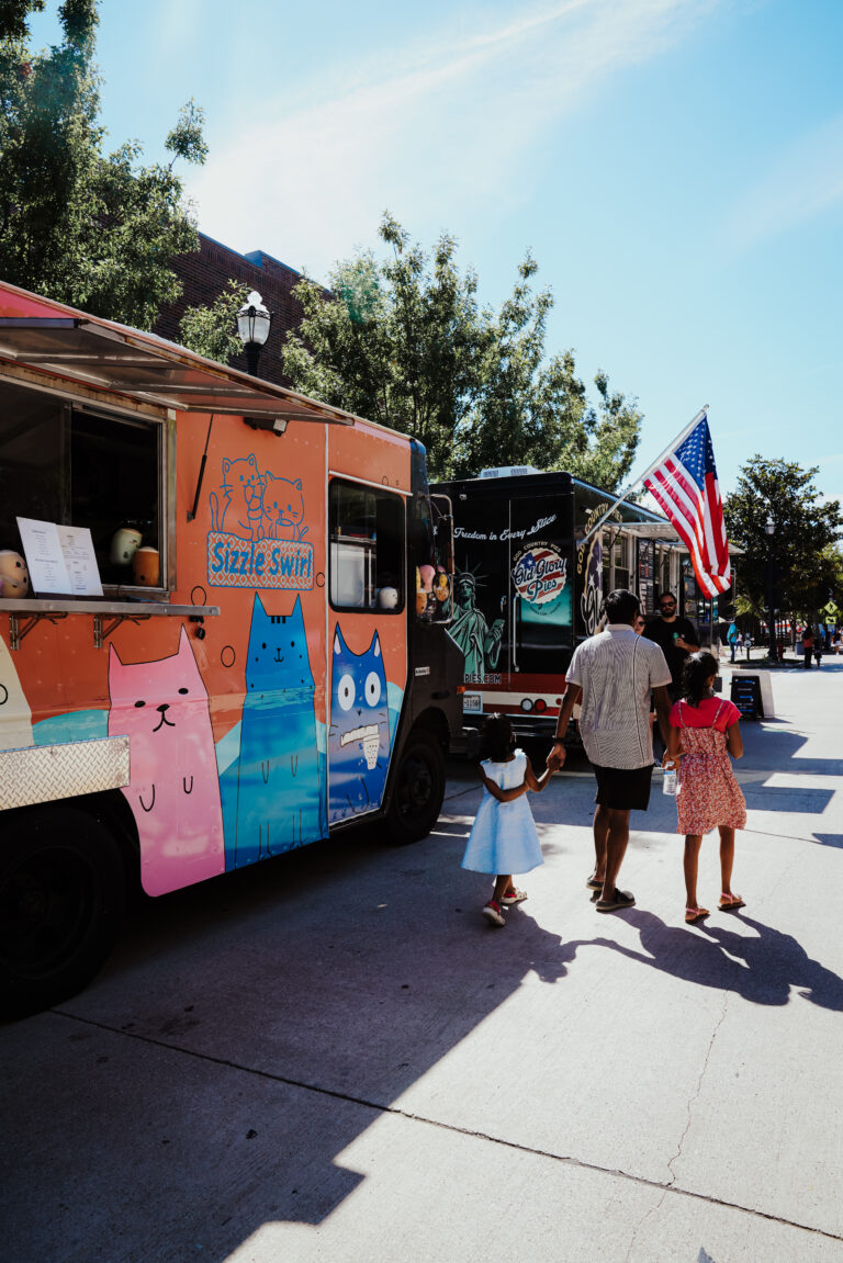 Parked food truck of Sizzle Swirl and Old Glory Pies