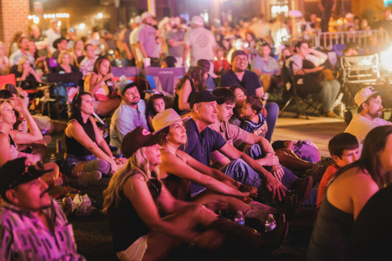 People watching the show intently